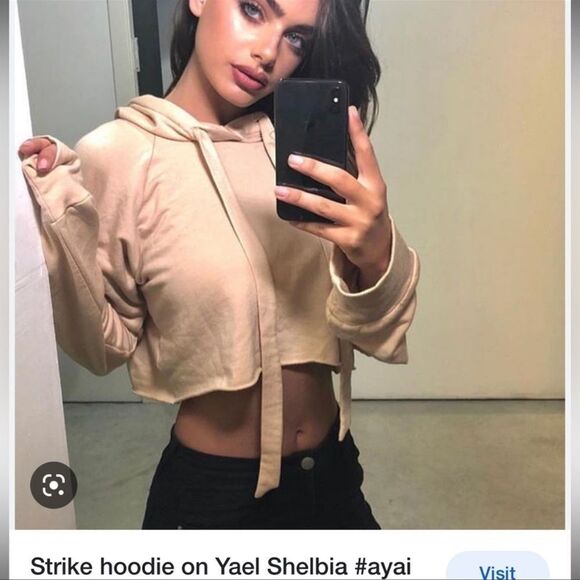 NWOT RARE “Are You Am I” Light Pink/Peach Cropped Hoodie Size XS - Picture 4 of 17